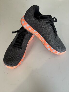 NOBULL Black Athletic Shoes with Orange & Light Blue Accented Sole